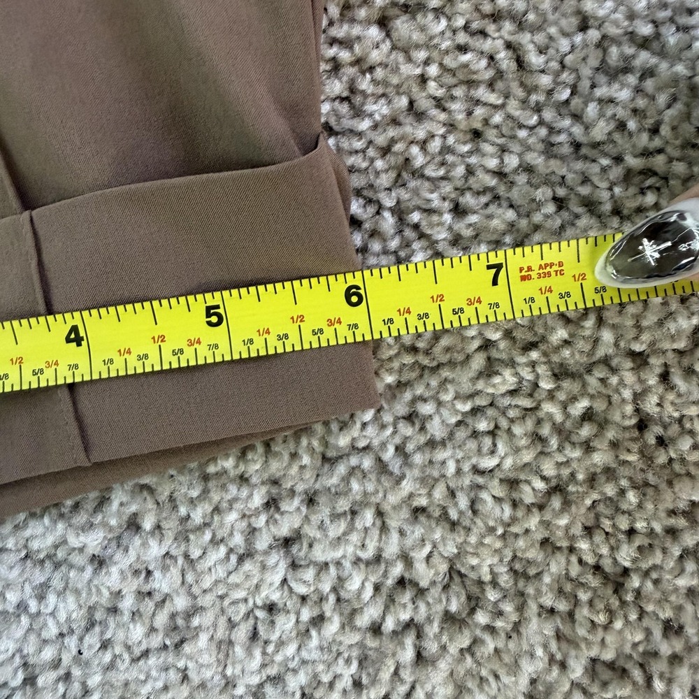 Athleta Cardiff Pant Womens 8 Brown Ankle Tapered Belted Travel Workwear - Picture 11 of 12
